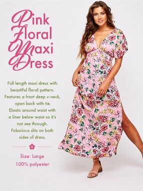 Pink Floral Maxi Dress